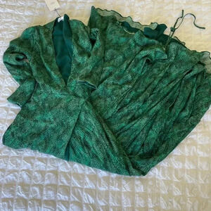 Fame and Partners green snake print wrap maxi dress